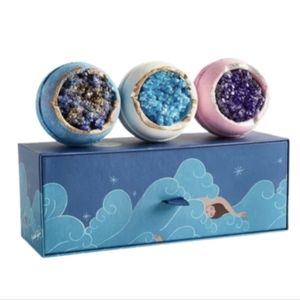 🌸 Bath Bomb Geode Geological Gift Box with 3 from Patisserie London NIB